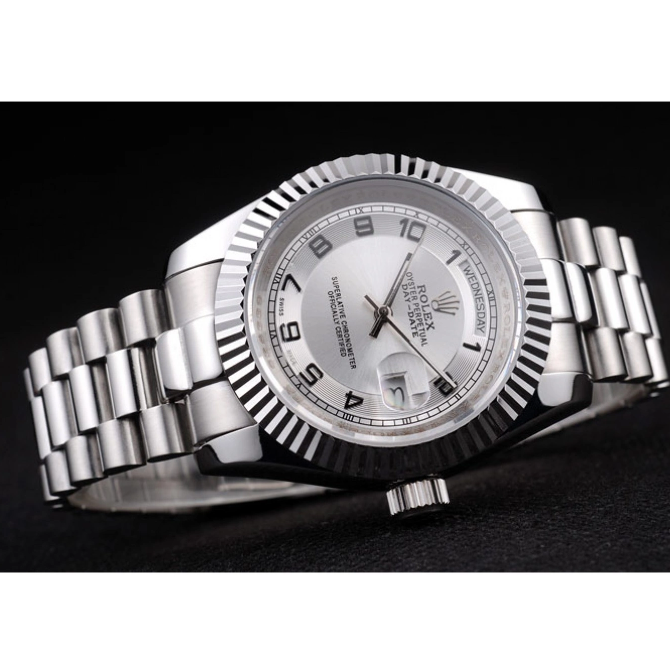 AAA Replica Watches Rolex Day-Date Dial White Steel Stainless Polished 0619